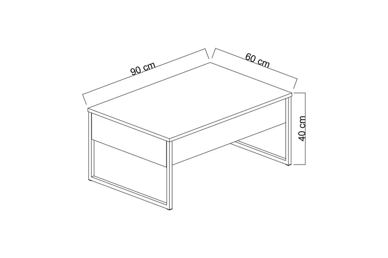 Luxe Soffbord 90x40 cm Vit/Svart - Hanah Home - Möbler - Bord & matgrupp - Soffbord