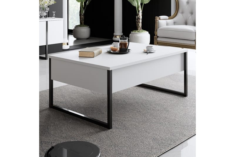 Luxe Soffbord 90x40 cm Vit/Svart - Hanah Home - Möbler - Bord & matgrupp - Soffbord