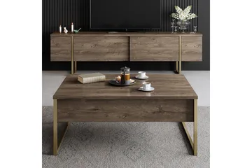 Luxe Soffbord 90x40 cm Brun/Guld - Hanah Home - Möbler - Bord & matgrupp - Soffbord