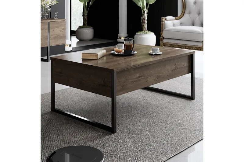 Luxe Soffbord 90x40 cm Brun/Svart - Hanah Home - Möbler - Bord & matgrupp - Soffbord