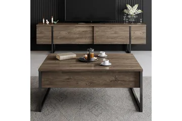 Luxe Soffbord 90x40 cm Brun/Svart - Hanah Home - Möbler - Bord & matgrupp - Soffbord