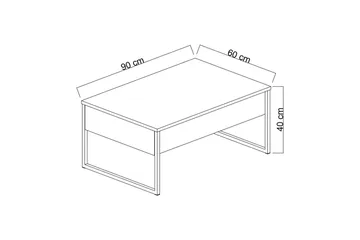 Luxe Soffbord 90x40 cm Brun/Svart - Hanah Home - Möbler - Bord & matgrupp - Soffbord