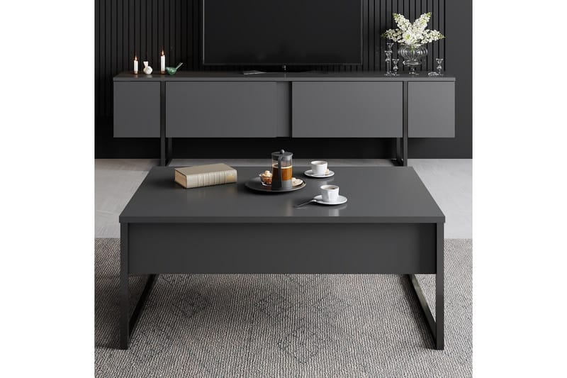 Luxe Soffbord 90x40 cm Svart - Hanah Home - Möbler - Bord & matgrupp - Soffbord
