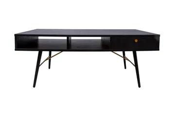 Luxem Soffbord 115 cm med Förvaring Låda + Hylla - Svart/Koppar - Möbler - Bord & matgrupp - Soffbord - Soffbord med förvaring