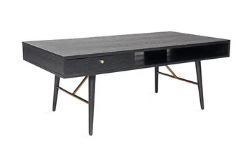 Luxem Soffbord 115 cm med Förvaring Låda + Hylla - Svart/Koppar - Möbler - Bord & matgrupp - Soffbord - Soffbord med förvaring