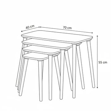 Lyvenn Satsbord 70 cm - Vit - Möbler - Bord & matgrupp - Soffbord - Kistbord