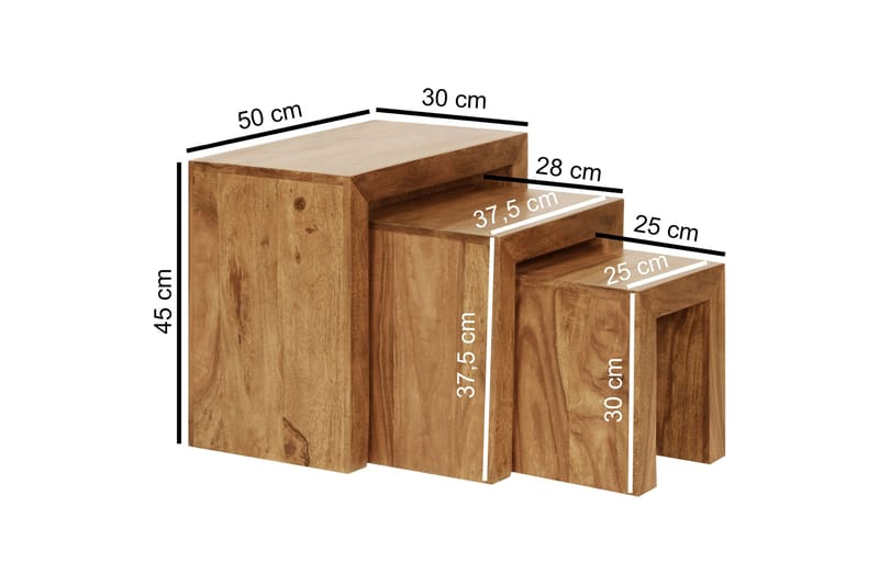 Magitt Satsbord 45 cm 3 Bord - Akacia - Möbler - Bord & matgrupp - Soffbord
