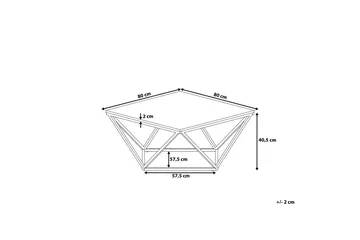 Malibu Kvadratiskt Soffbord 80 cm i Marmor med Metallstativ - Vit - Möbler - Bord & matgrupp - Soffbord