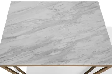Malibu Kvadratiskt Soffbord 80 cm i Marmor med Metallstativ - Vit - Möbler - Bord & matgrupp - Soffbord