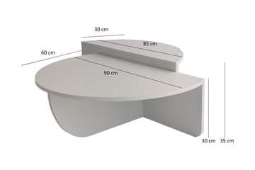 Malling Soffbord 90x30x90 cm Oval - Vit - Möbler - Bord & matgrupp - Soffbord