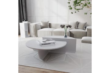 Malling Soffbord 90x30x90 cm Oval - Vit - Möbler - Bord & matgrupp - Soffbord