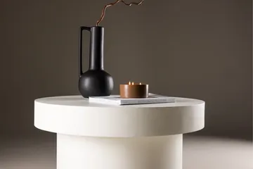 Malung 80 cm Runt Soffbord i Trä med Pelarfot och Tjock Skiva - Vit - Möbler - Bord & matgrupp - Soffbord