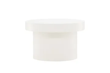 Malung 80 cm Runt Soffbord i Trä med Pelarfot och Tjock Skiva - Vit - Möbler - Bord & matgrupp - Soffbord