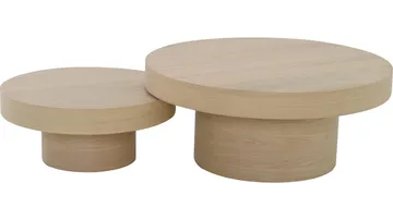 Soffbord Malvik 30 cm / Ø70 cm - Vitpigmenterad ek - Möbler - Bord & matgrupp - Soffbord