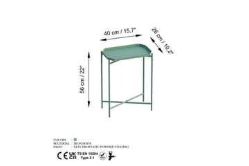 Mamta Rektangulärt Soffbord 40 cm i Metall - Grön - Möbler - Bord & matgrupp - Soffbord