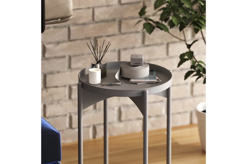 Mamta Runt Soffbord Brickbord 44 cm i Metall - Grå - Möbler - Bord & matgrupp - Soffbord
