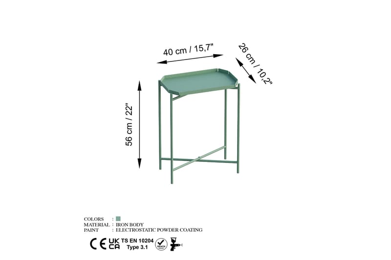 Mamta Soffbord 26 cm - Green - Möbler - Bord & matgrupp - Soffbord