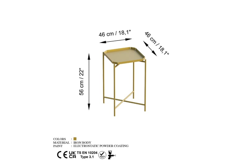 Mamta Soffbord 46 cm - Guld - Möbler - Bord & matgrupp - Soffbord