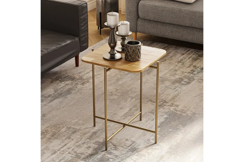 Mamta Soffbord 46 cm, Guld/Natural