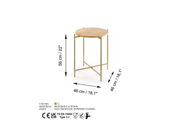 Mamta Soffbord 46 cm - Guld/Natural - Möbler - Bord & matgrupp - Soffbord