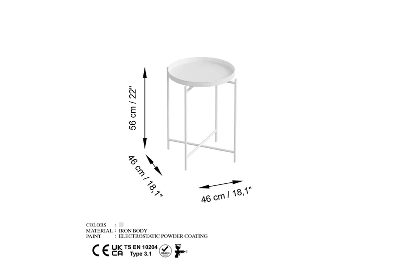 Mamta Soffbord 46 cm - Vit - Möbler - Bord & matgrupp - Soffbord