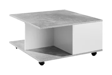 Marchall 70 cm Kvadratiskt Soffbord med Lådor och Hjul i Trä - Betonggrå - Möbler - Bord & matgrupp - Soffbord - Soffbord med hjul