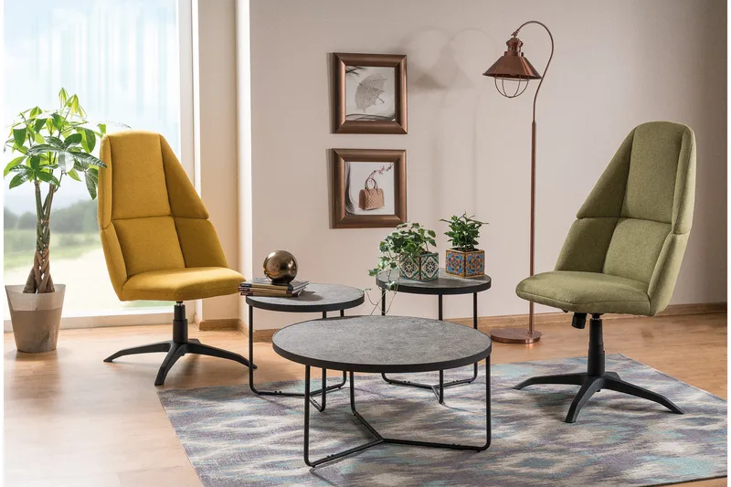 Marore Satsbord Runt - Grå/Svart - Möbler - Bord & matgrupp - Soffbord