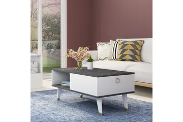 Marteby Soffbord 90x42,4x90 cm - Svart/Vit - Möbler - Bord & matgrupp - Soffbord