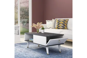 Marteby Soffbord 90x42,4x90 cm - Svart/Vit - Möbler - Bord & matgrupp - Soffbord