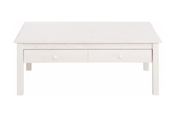 Marzell 110 cm Rektangulärt Soffbord med Lådor i Furu - Vit - Möbler - Bord & matgrupp - Soffbord