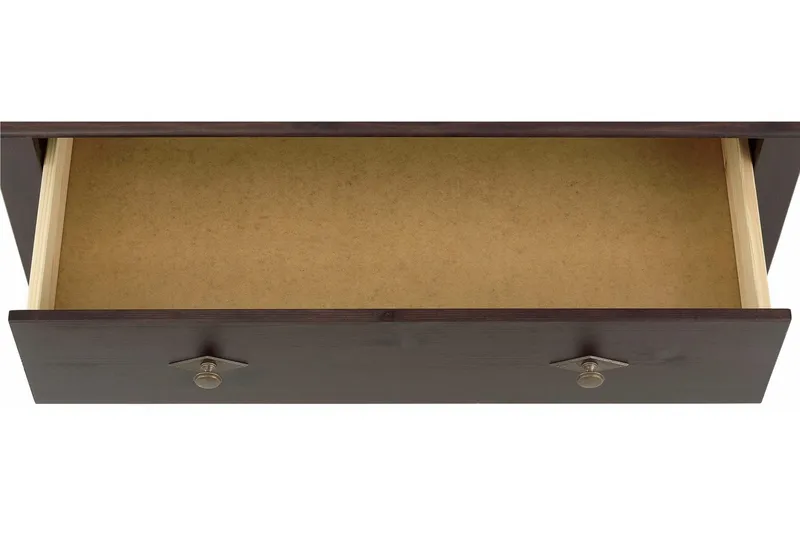 Marzell 110 cm Rektangulärt Soffbord med Lådor i Massivt Trä och Glas - Mörkbrun - Möbler - Bord & matgrupp - Soffbord
