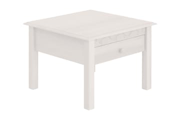 Marzell 60 cm Kvadratiskt Soffbord med Lådor i Furu - Vit - Möbler - Bord & matgrupp - Soffbord