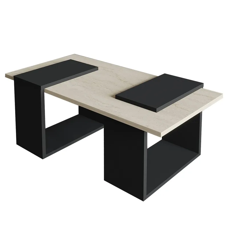 Matris Soffbord 90x37x46,6 cm - Travertine och Anthracite - Möbler - Bord & matgrupp - Soffbord - Soffbord med förvaring