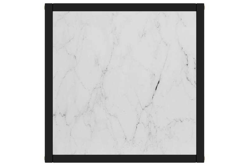 Soffbord med vitt marmorglas 40x40x50 cm - Svart - Marmorbord - Soffbord