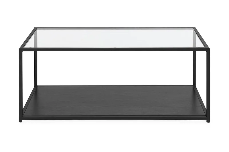 Medora Soffbord 100 cm med Förvaring Hylla, Svart