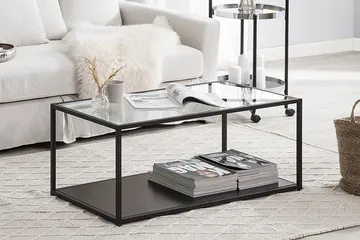 Medora Soffbord 100 cm med Förvaring Hylla - Svart - Möbler - Bord & matgrupp - Soffbord