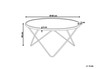 Meerah Soffbord 80 cm Runt Marmormönster - Glas/Vit/Guld - Möbler - Bord & matgrupp - Soffbord