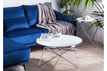 Meerah Soffbord 80 cm Runt - Vit/Silver - Möbler - Bord & matgrupp - Soffbord