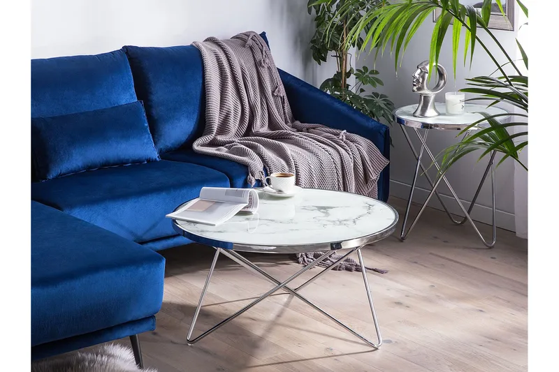 Meerah Soffbord Marmoreffekt - Vit - Möbler - Bord & matgrupp - Soffbord