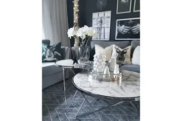 Meerah Soffbord Marmoreffekt - Vit - Möbler - Bord & matgrupp - Soffbord