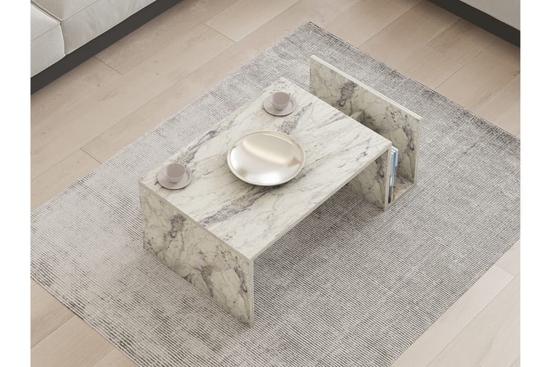 Soffbord Memenil 87 cm - Vit marmor - Möbler - Bord & matgrupp - Soffbord