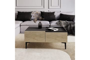 Soffbord Mijara Travertin / Antracit - Natur/Antracit - Möbler - Bord & matgrupp - Soffbord