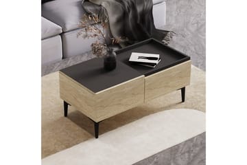 Soffbord Mijara Travertin / Antracit - Natur/Antracit - Möbler - Bord & matgrupp - Soffbord