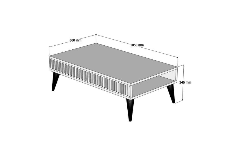 Millay Soffbord 105 cm med Förvaring Hylla - Valnötsbrun - Möbler - Bord & matgrupp - Soffbord - Soffbord med förvaring