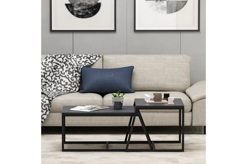 Minimal Soffbord 75x50 cm Svart - Hanah Home - Möbler - Bord & matgrupp - Soffbord