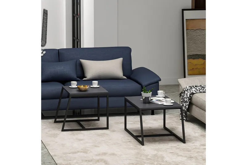 Minimal Soffbord 75x50 cm Svart - Hanah Home - Möbler - Bord & matgrupp - Soffbord