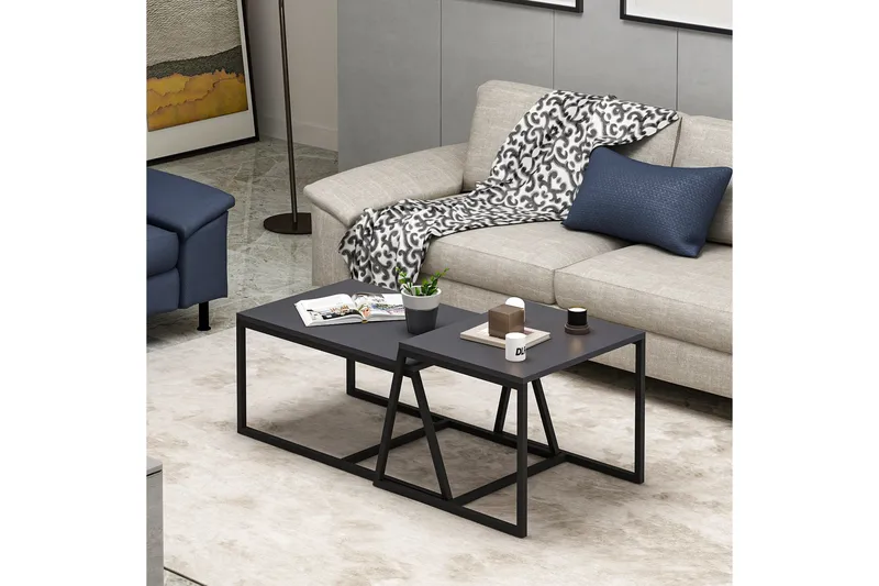 Minimal Soffbord 75x50 cm Svart - Hanah Home - Möbler - Bord & matgrupp - Soffbord