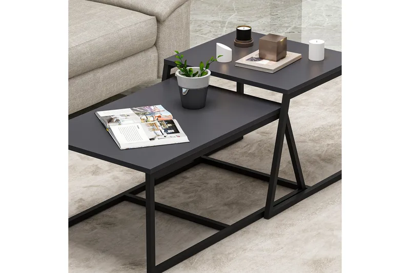 Minimal Soffbord 75x50 cm Svart - Hanah Home - Möbler - Bord & matgrupp - Soffbord