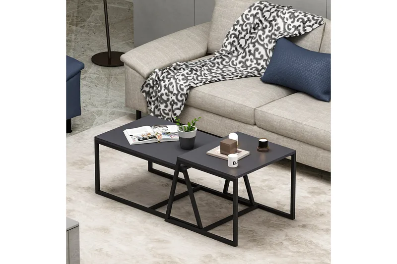 Minimal Soffbord 75x50 cm Svart - Hanah Home - Möbler - Bord & matgrupp - Soffbord