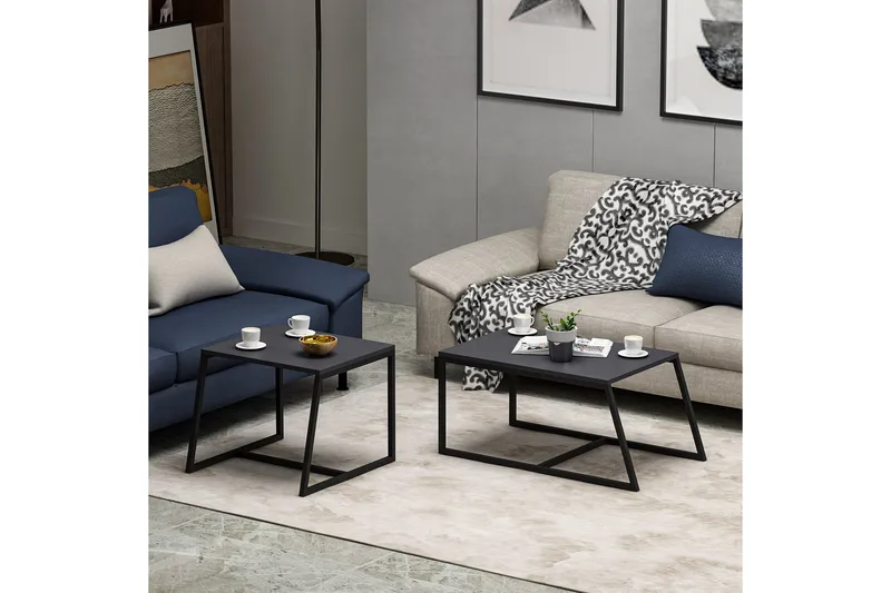 Minimal Soffbord 75x50 cm Svart - Hanah Home - Möbler - Bord & matgrupp - Soffbord